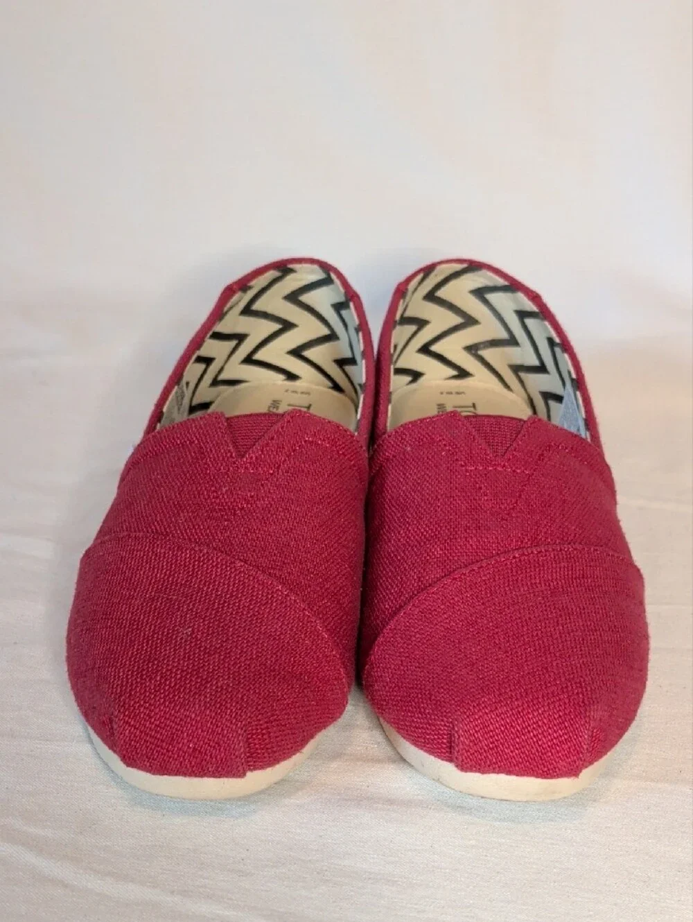 TOMS Red Alpargata Heritage Canvas Slip-On Flats